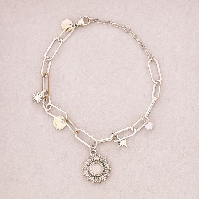 PULSERA ACERO ESLABONES COLGANTES