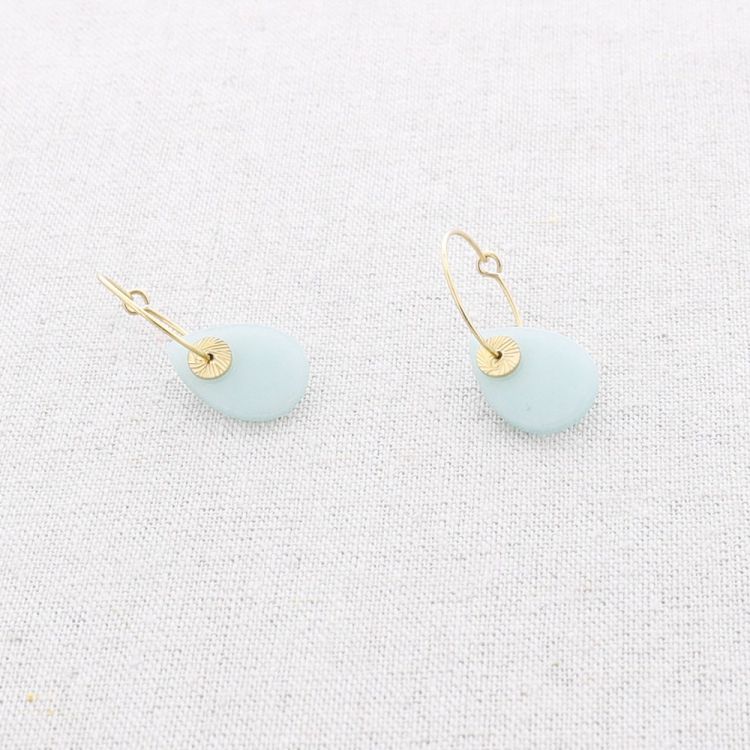 PENDIENTES ACERO ARO COLGANTE PIEDRA