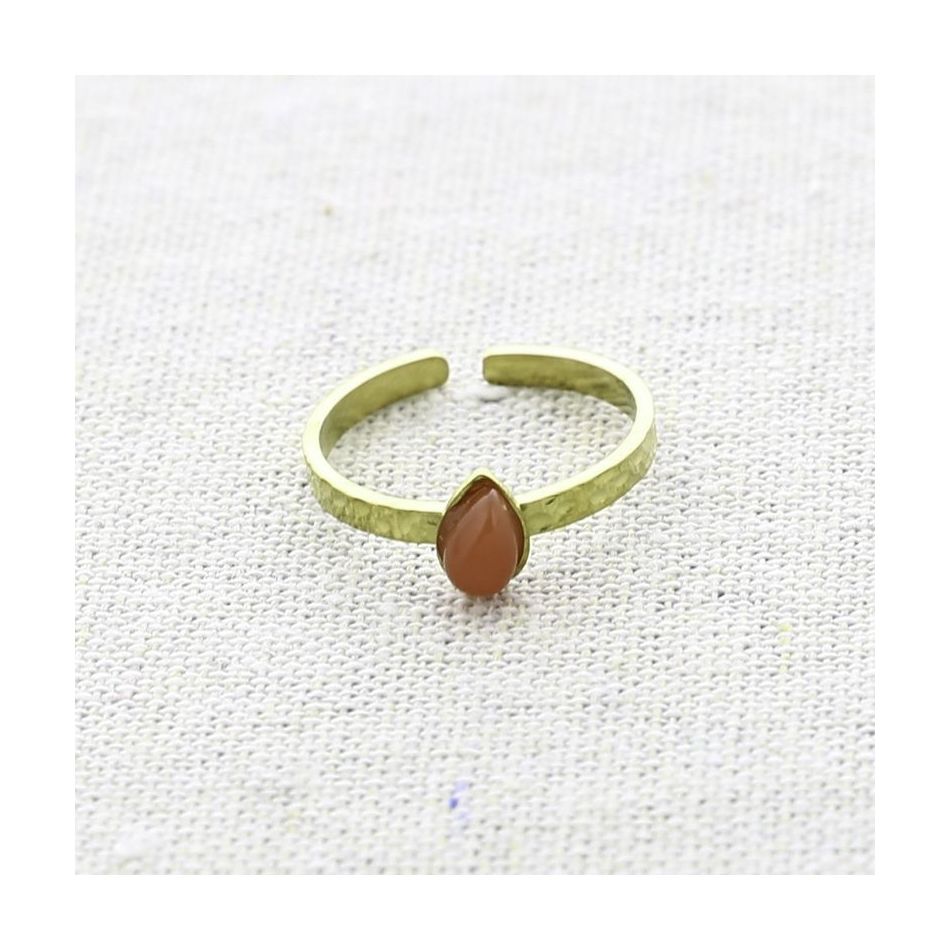 STEEL RING WITH STONE