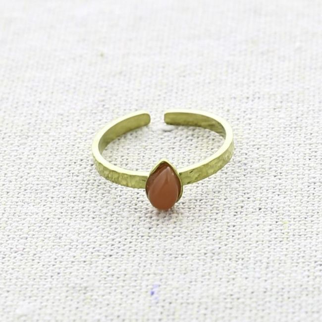 STEEL RING WITH STONE