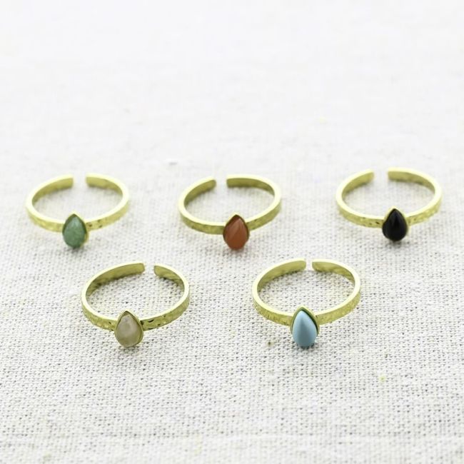 STEEL RING WITH STONE