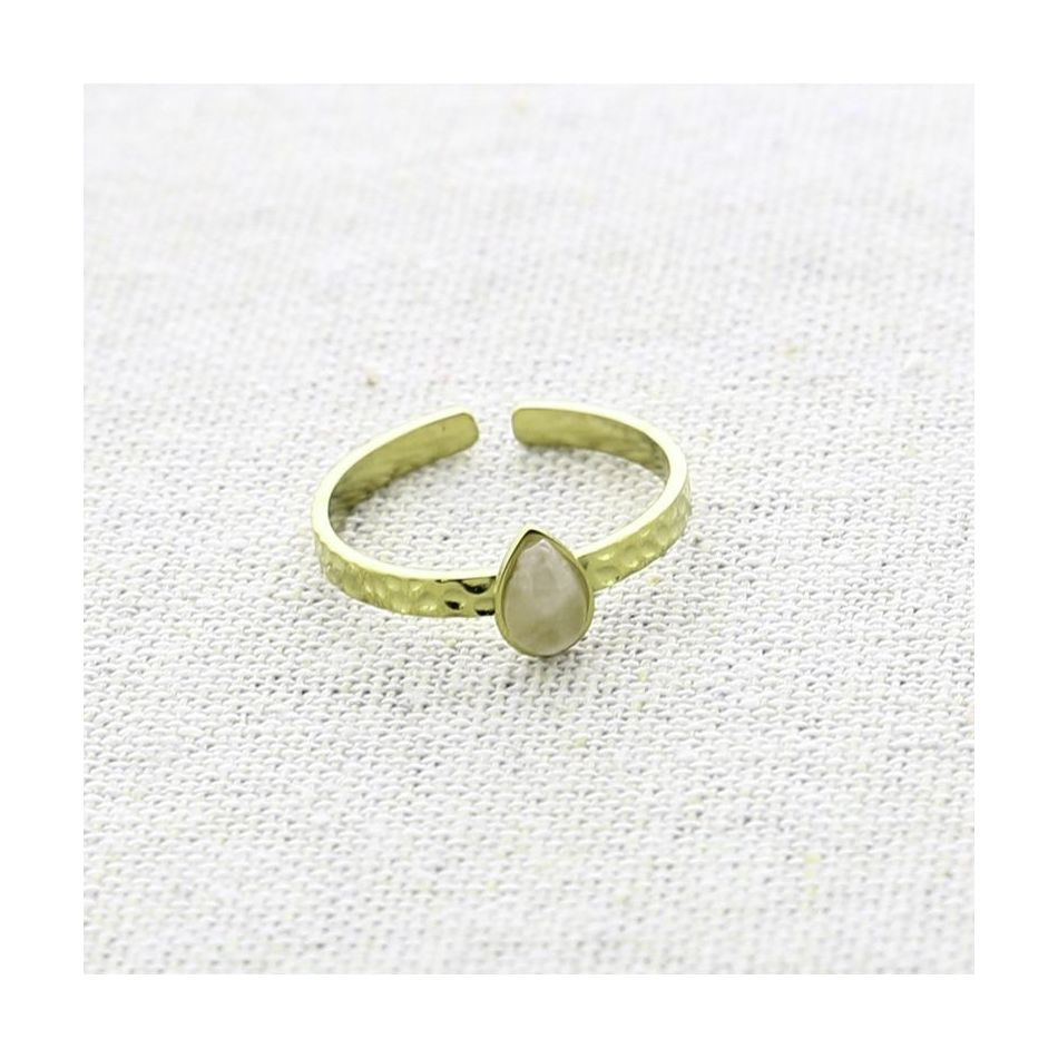 STEEL RING WITH STONE