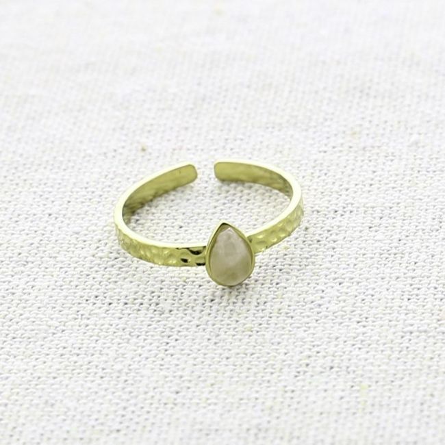 STEEL RING WITH STONE