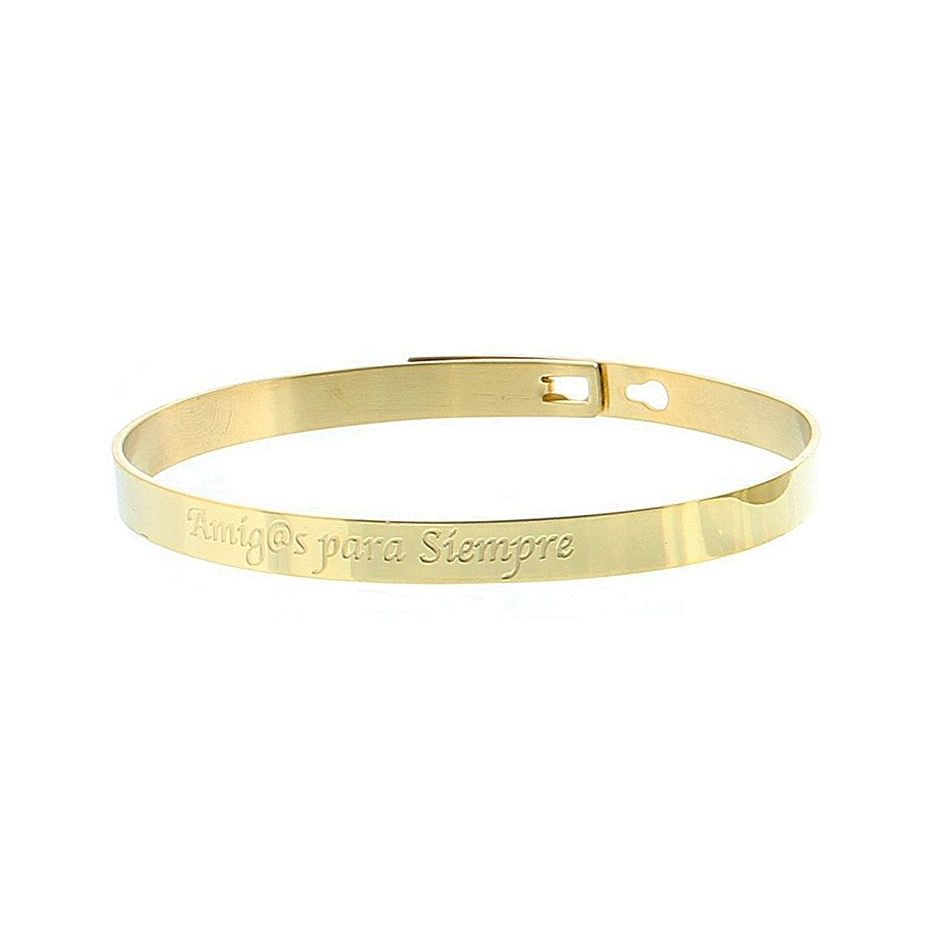 RIGID STEEL BRACELET WITH MESSAGE
