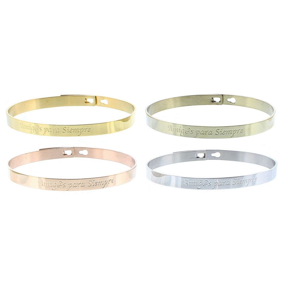 RIGID STEEL BRACELET WITH MESSAGE