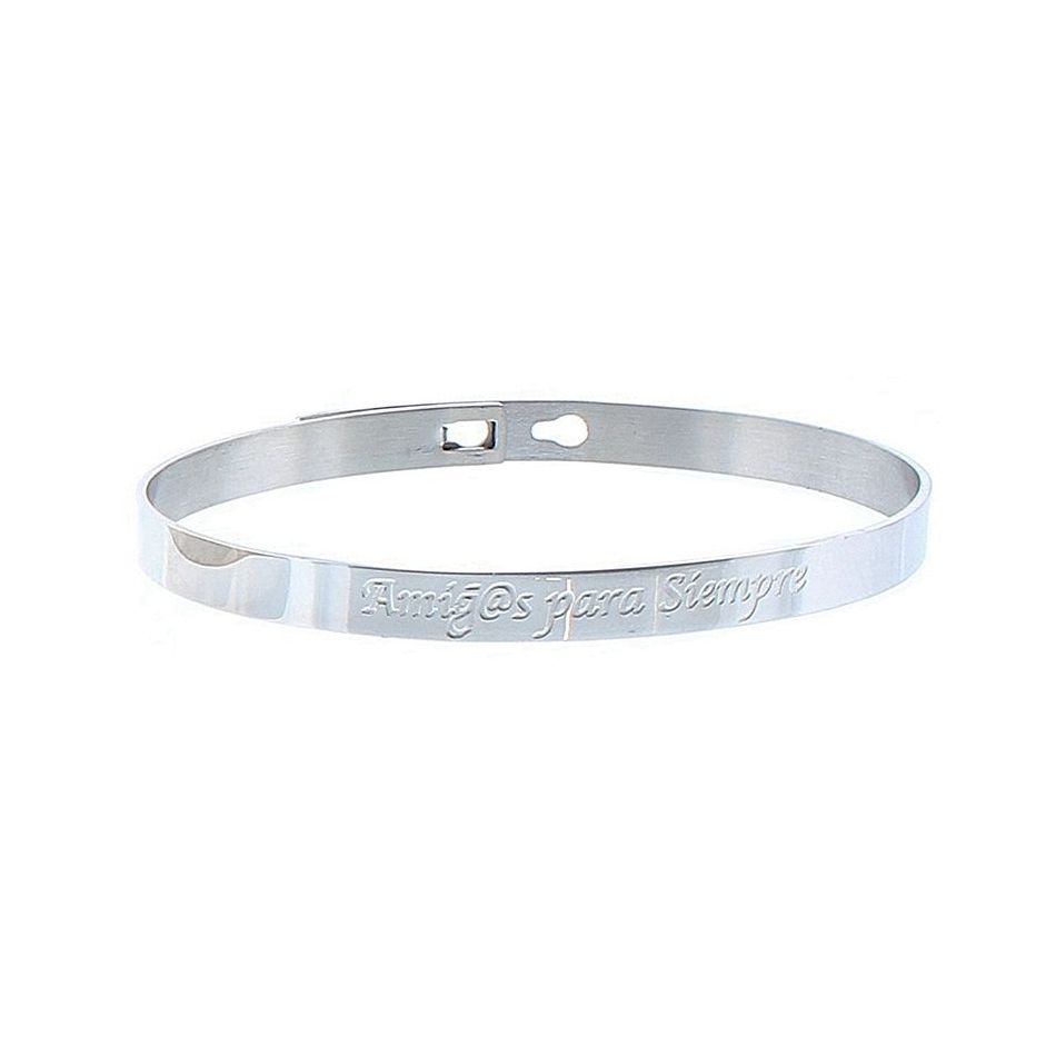 RIGID STEEL BRACELET WITH MESSAGE