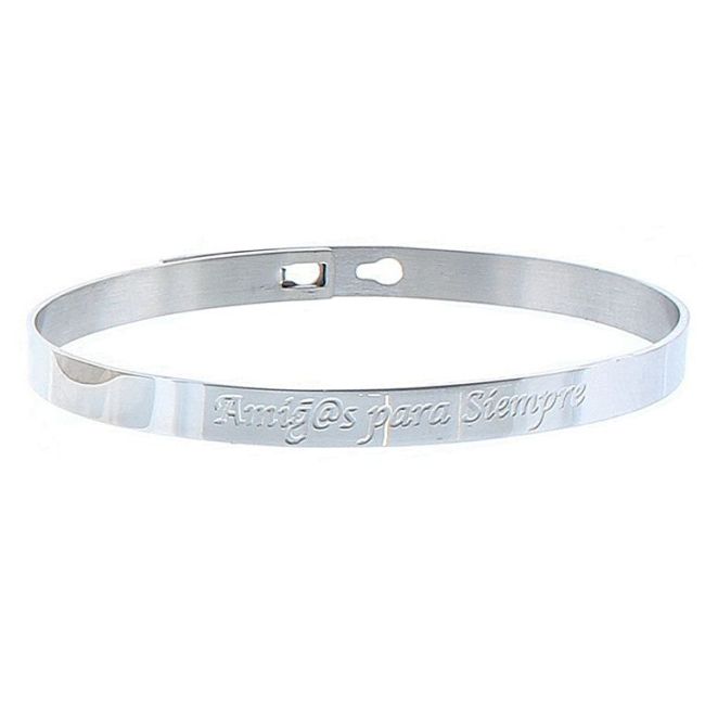 RIGID STEEL BRACELET WITH MESSAGE