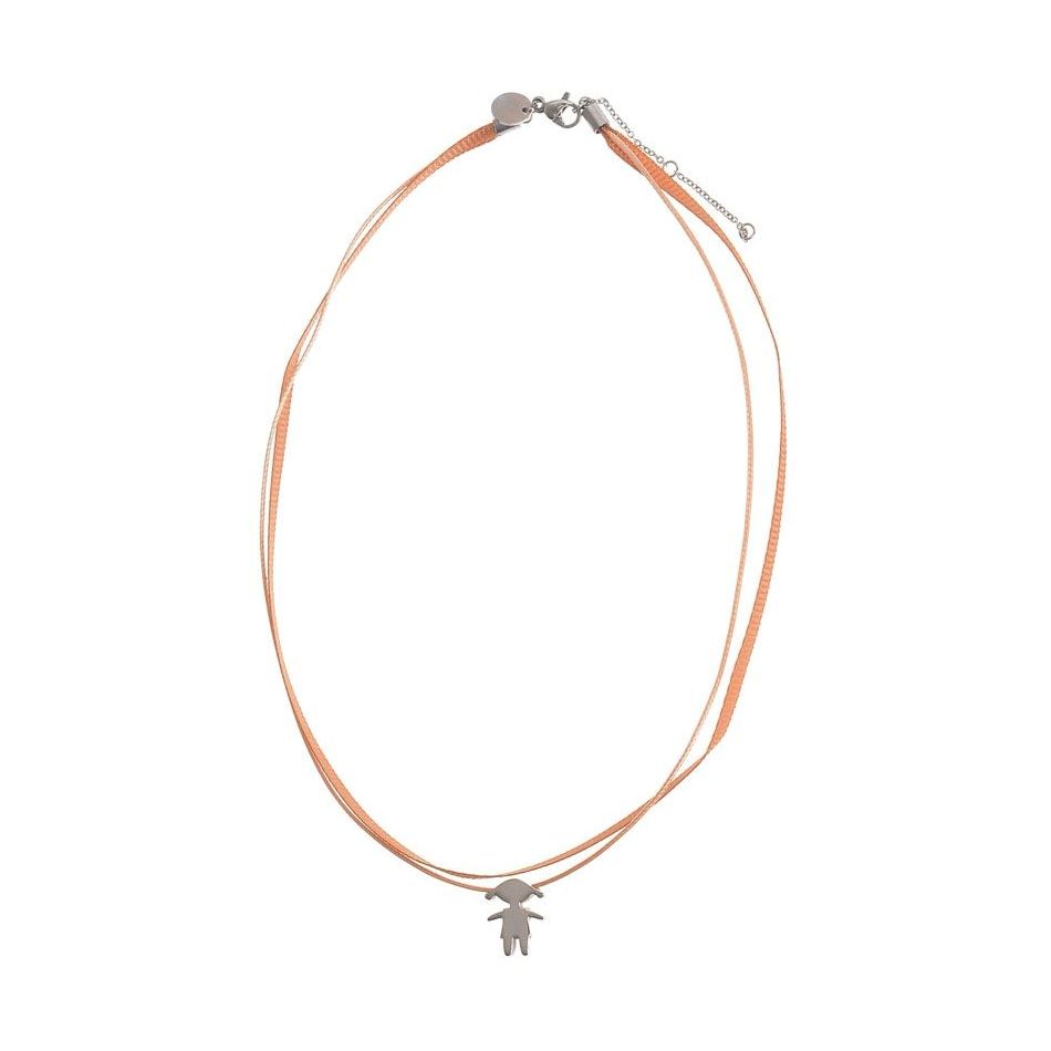 DOUBLE PENDANT CHOKER GIRL STEEL