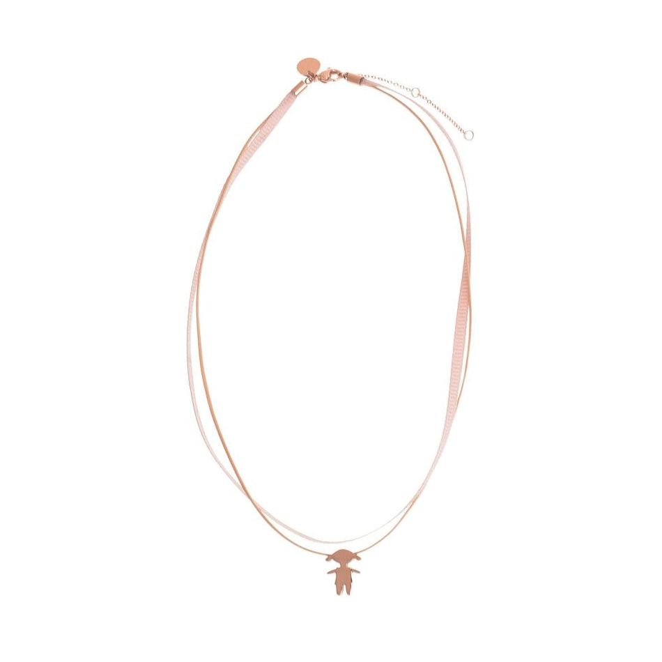 DOUBLE PENDANT CHOKER GIRL STEEL