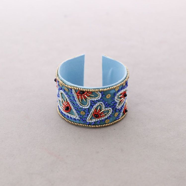 ADJUSTABLE ETHNIC BRACELET WITH TURKISH EYE BEADS