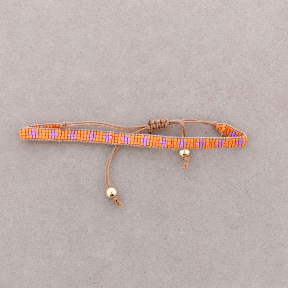 ETHNIC MACRAME BRACELET WITH CROSS AND BEADS