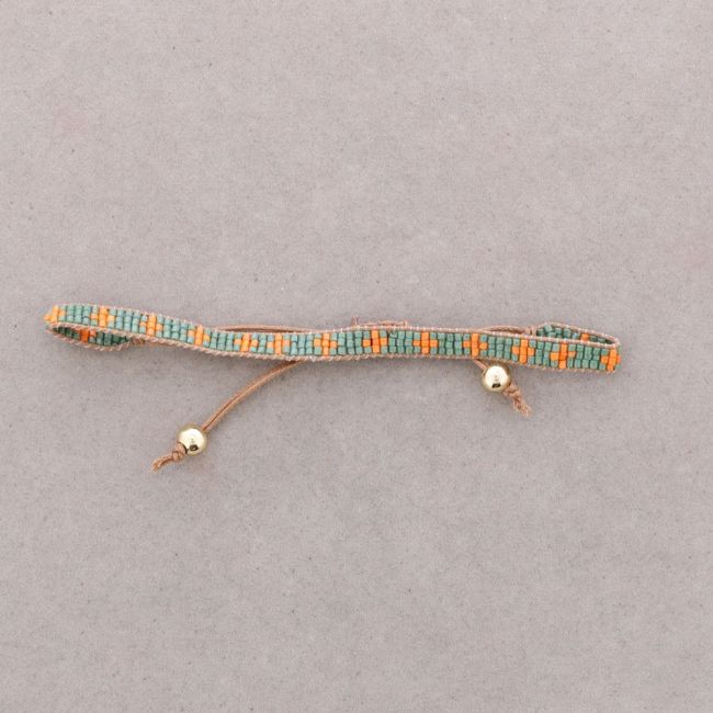 ETHNIC MACRAME BRACELET WITH CROSS AND BEADS