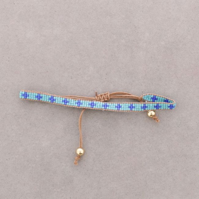 ETHNIC MACRAME BRACELET WITH CROSS AND BEADS
