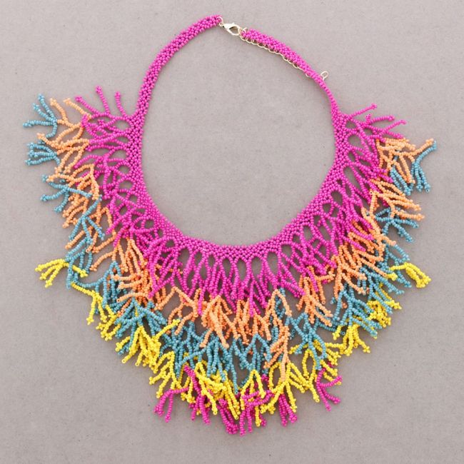 CORAL BEAD PENDANT CHOKER