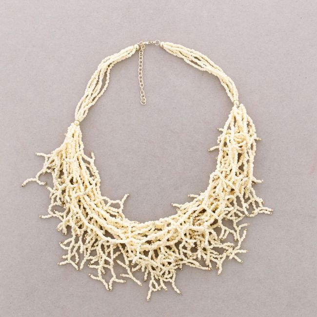 COLLAR LARGO COLGANTES CORALES ABALORIOS