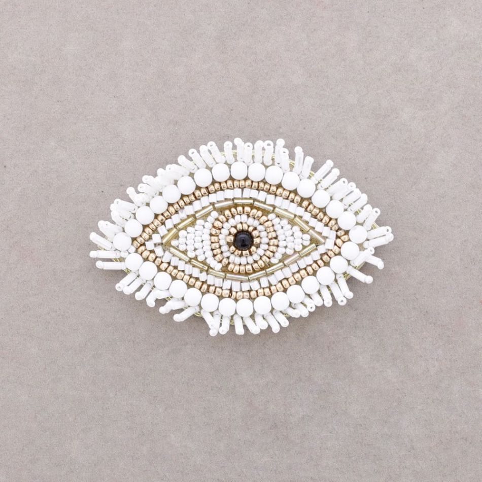 TURKISH EYE BROOCH WITH BEADS