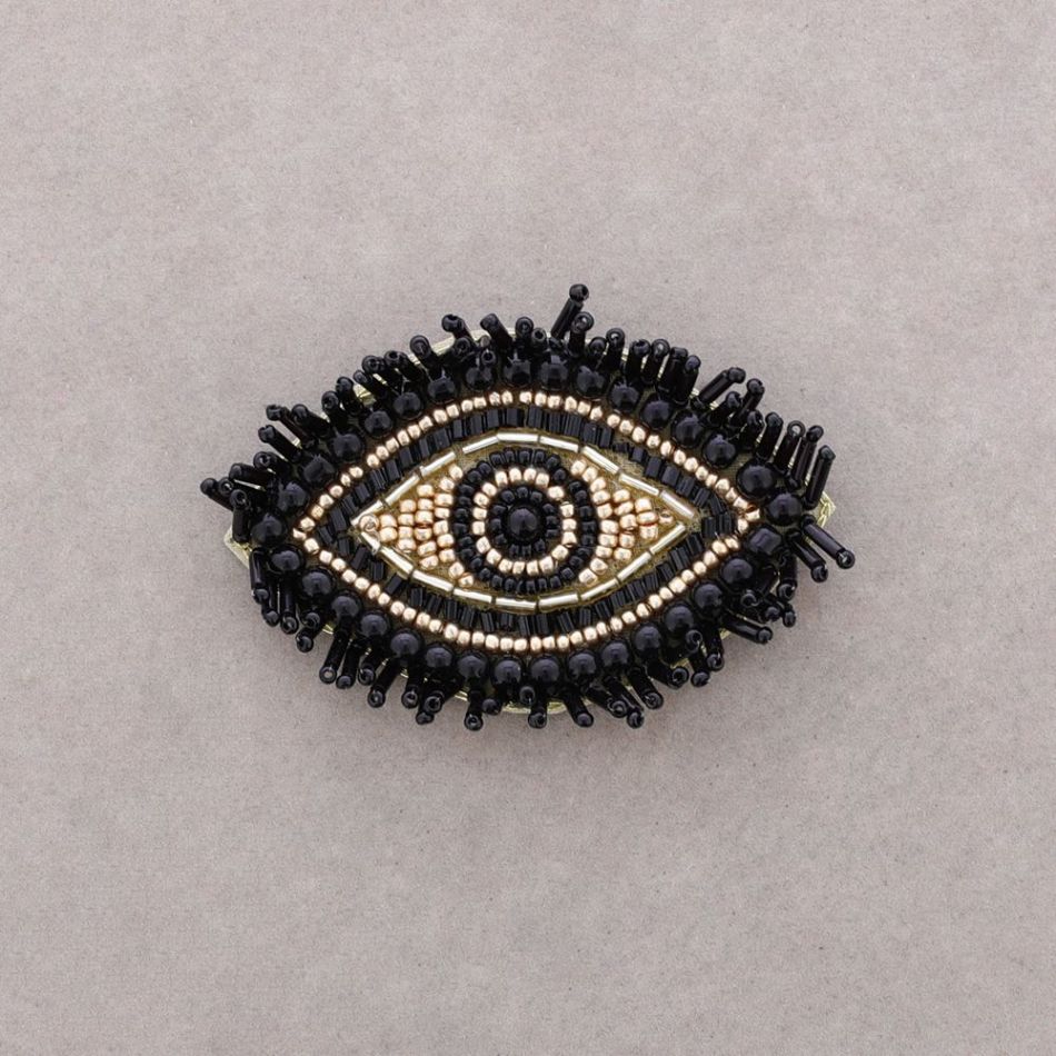 TURKISH EYE BROOCH WITH BEADS