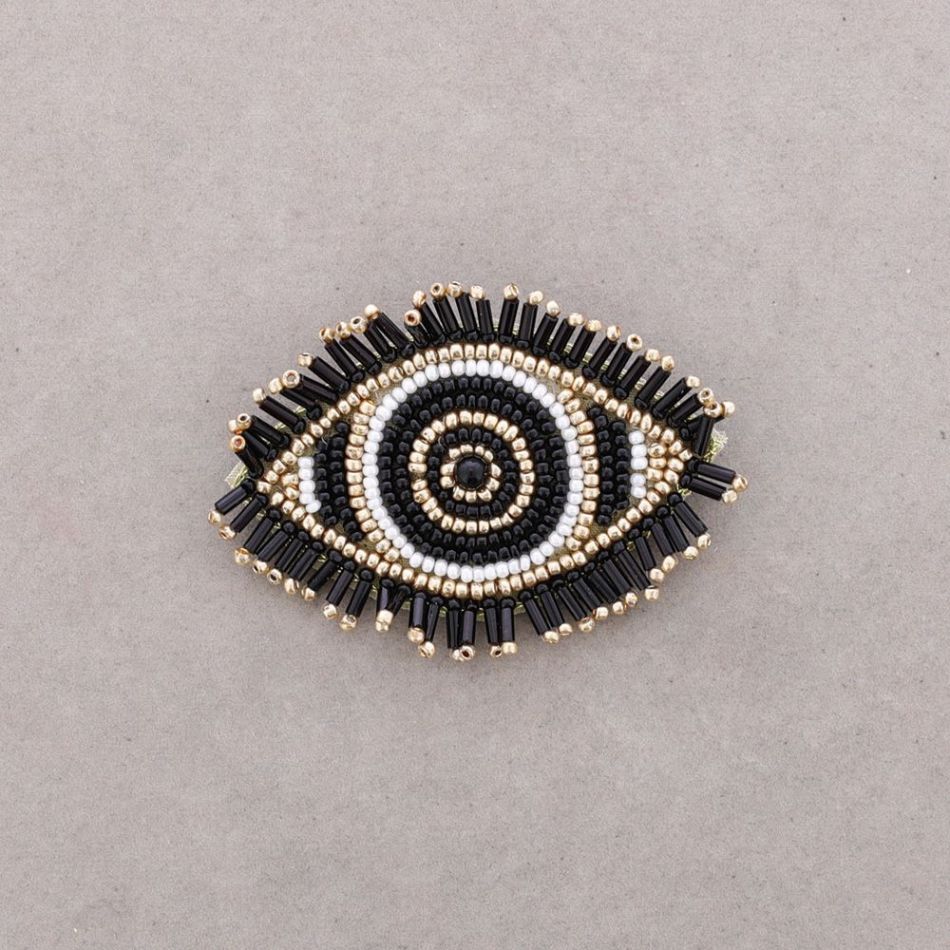 TURKISH EYE BROOCH WITH BEADS