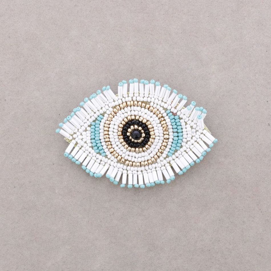 TURKISH EYE BROOCH WITH BEADS