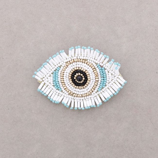 TURKISH EYE BROOCH WITH BEADS