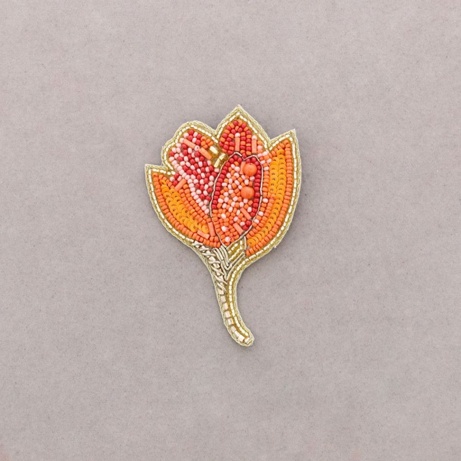 BROCHE FLOR ABALORIOS