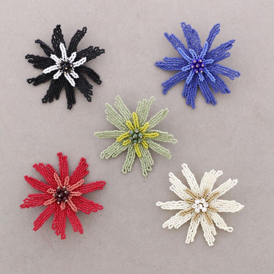 BROCHE FLOR ABALORIOS
