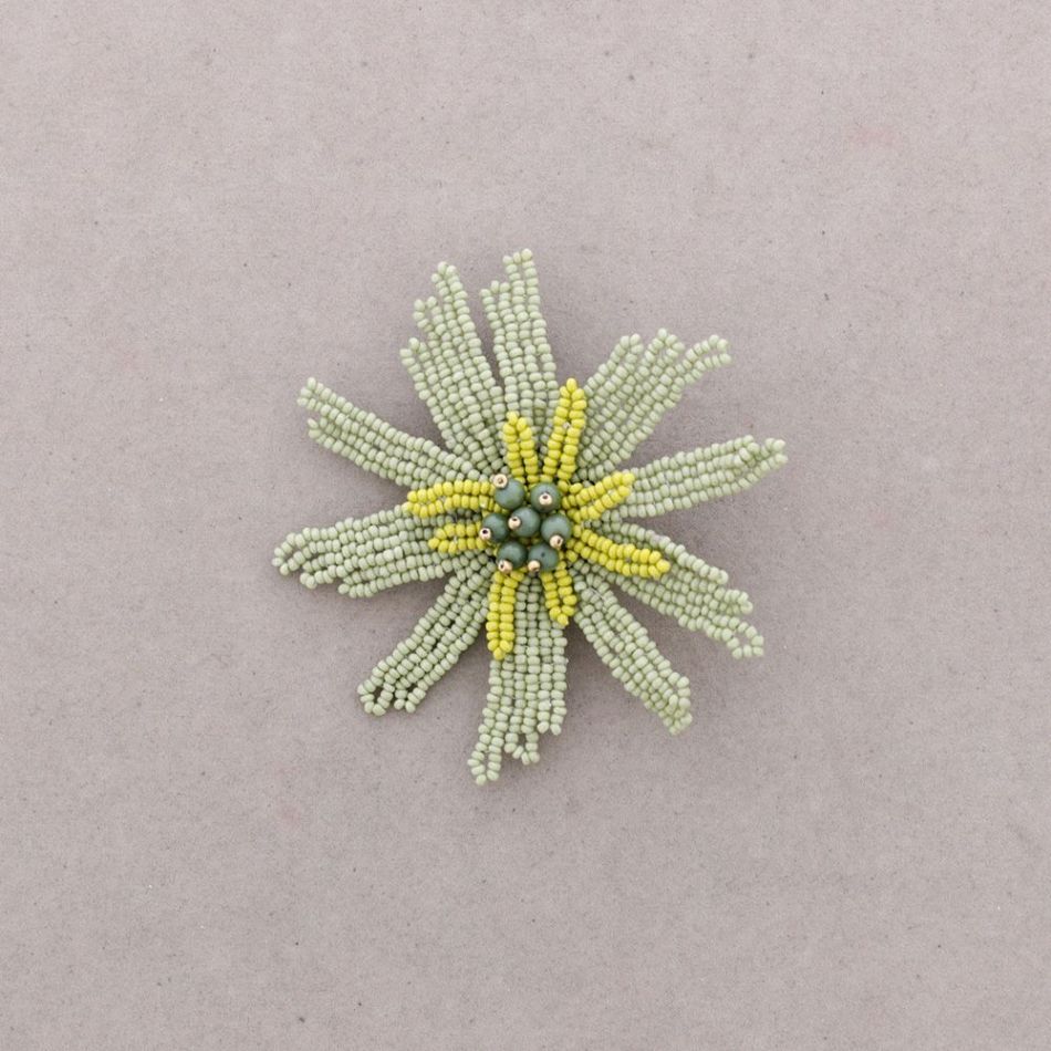 BEADED FLOWER BROOCH