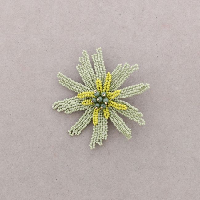 BEADED FLOWER BROOCH