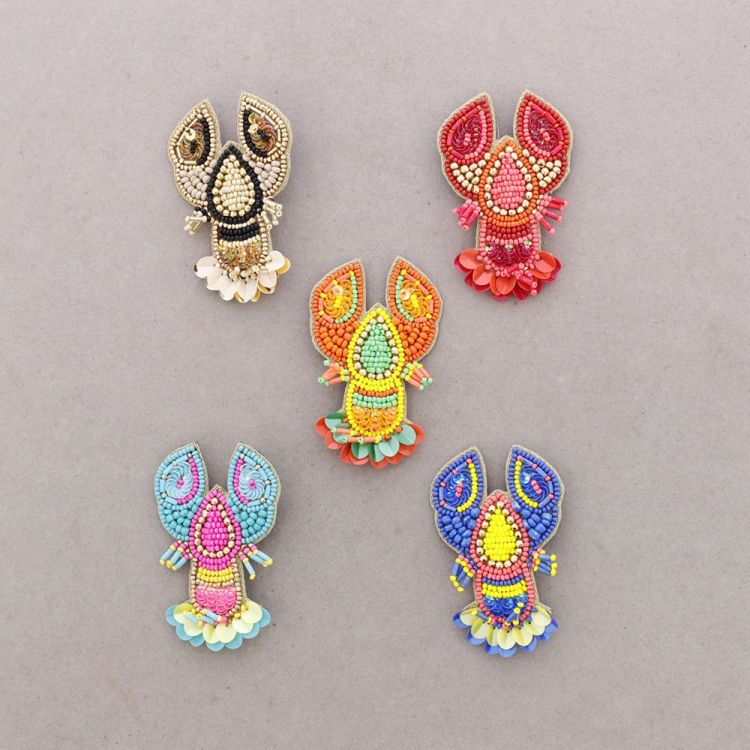 BROCHE LANGOSTA ABALORIOS 2
