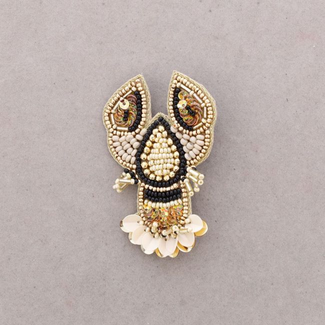 BEADED LOBSTER BROOCH