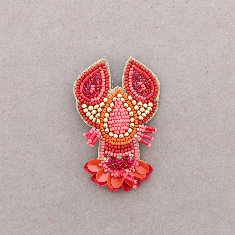 BEADED LOBSTER BROOCH