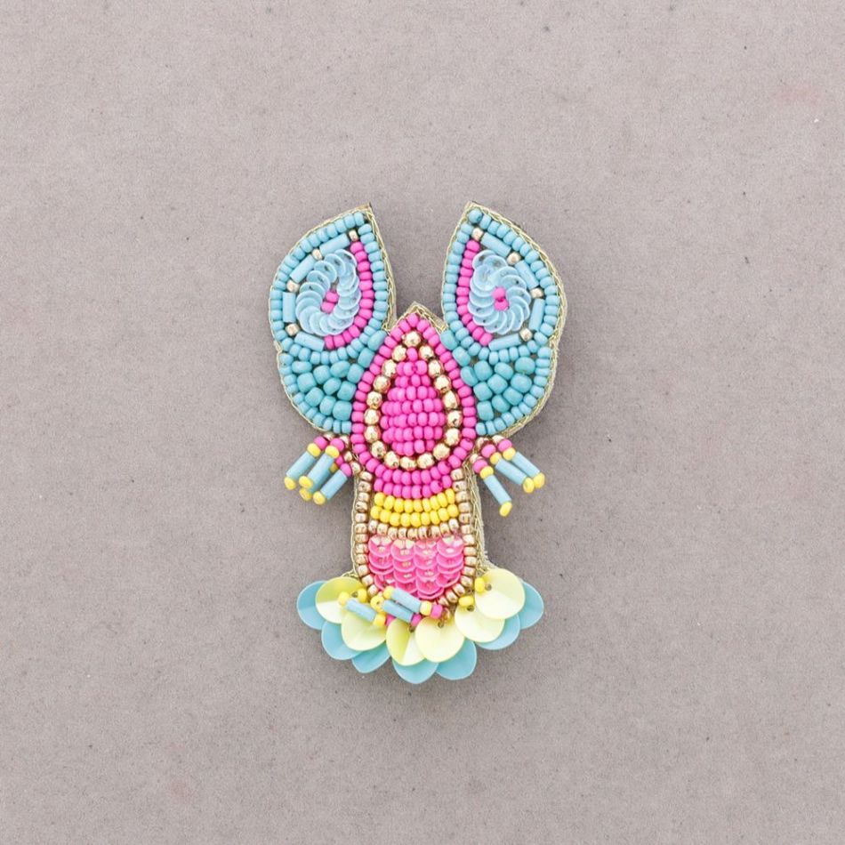 BROCHE LANGOSTA ABALORIOS
