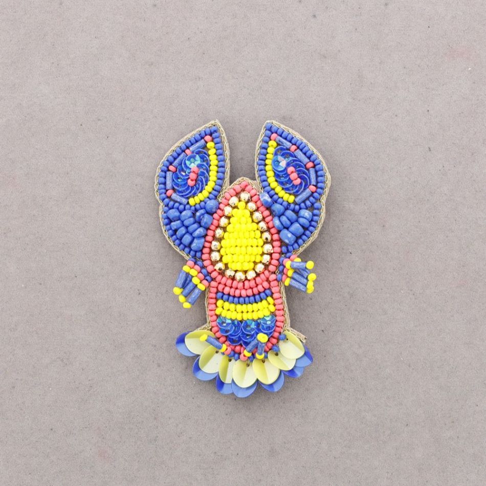 BEADED LOBSTER BROOCH
