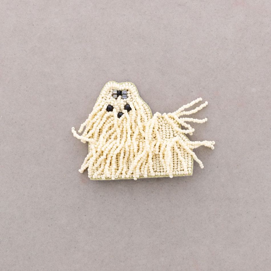 BROCHE PERRO ABALORIOS