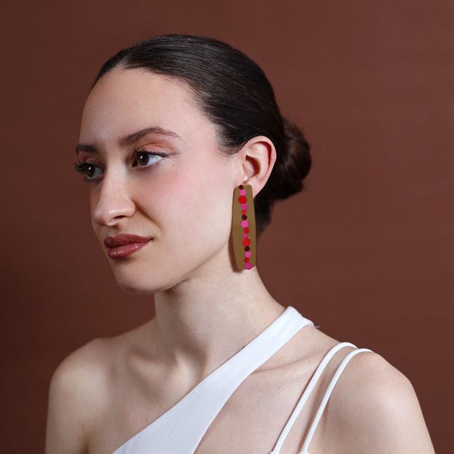 STEEL ENAMEL EARRINGS