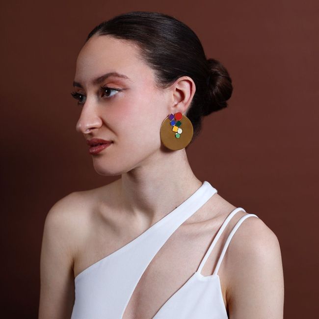 PENDIENTES ACERO ESMALTE