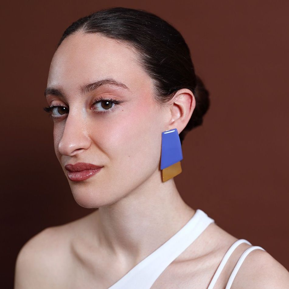 PENDIENTES ACERO FORMAS GEOMÉTRICAS ESMALTE