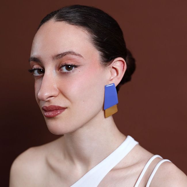 PENDIENTES ACERO FORMAS GEOMÉTRICAS ESMALTE