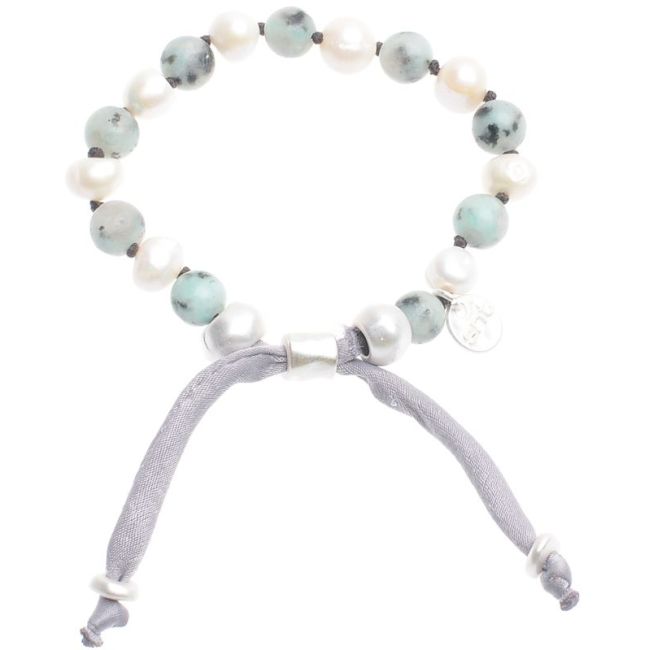 PULSERA MACRAME PIEDRAS PERLAS CULTIVADAS