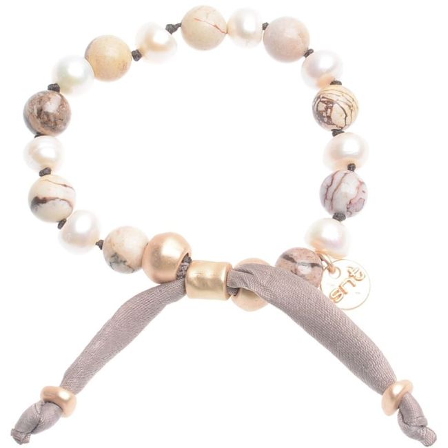 PULSERA MACRAME PIEDRAS PERLAS CULTIVADAS