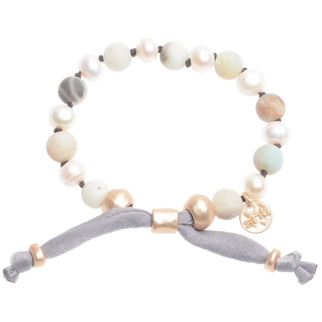 PULSERA MACRAME PIEDRAS PERLAS CULTIVADAS