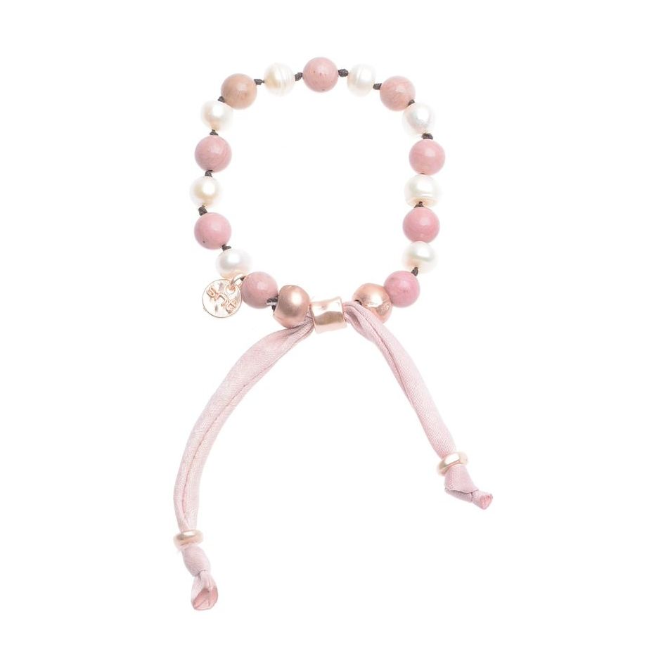 PULSERA MACRAME PIEDRAS PERLAS CULTIVADAS