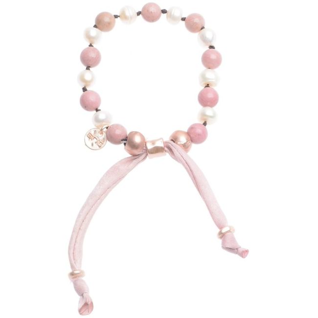 PULSERA MACRAME PIEDRAS PERLAS CULTIVADAS