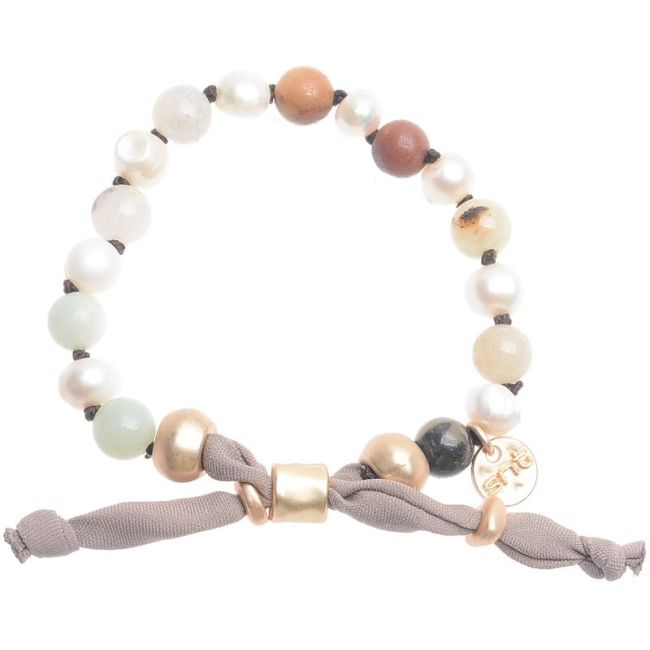 MACRAME BRACELET WITH CULTURED PEARLS