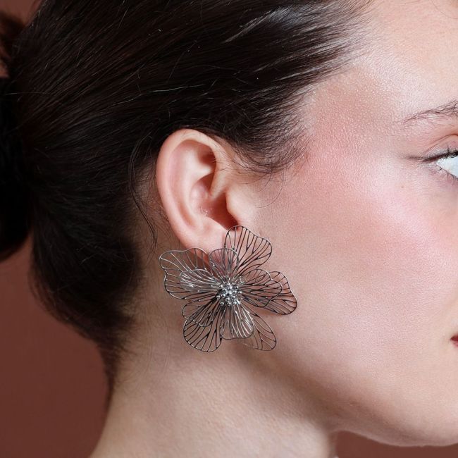 PENDIENTES ACERO FLOR FILIGRANA