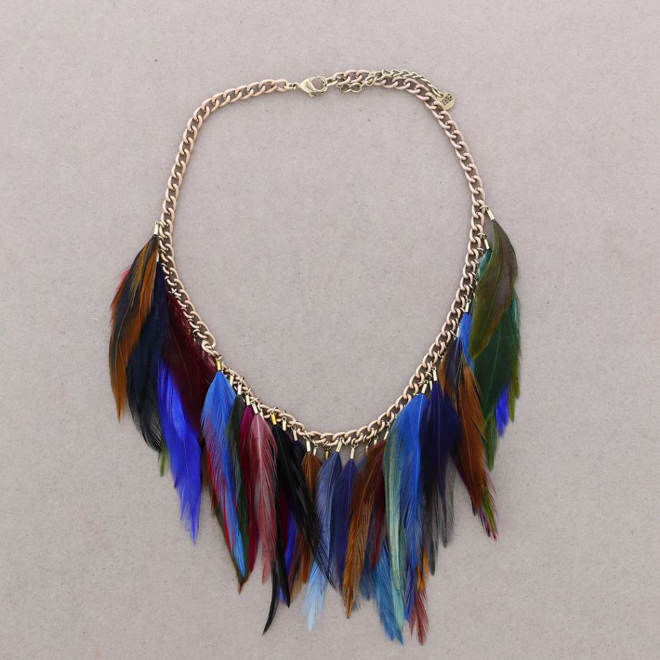FEATHERS CHAIN SHORT NECKLACE