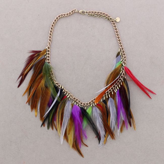 FEATHERS CHAIN SHORT NECKLACE