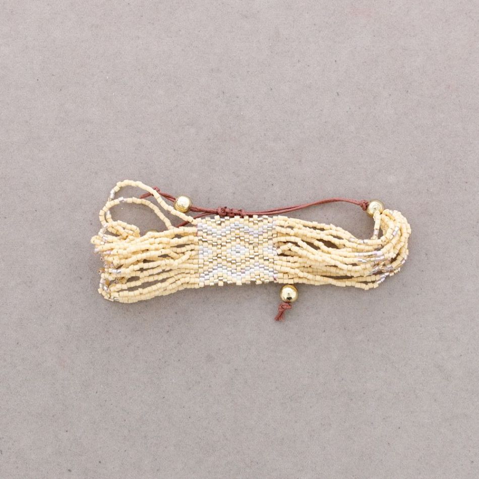 PULSERA ÉTNICA MACRAMÉ ABALORIOS