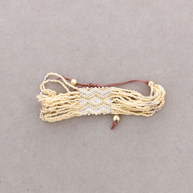 PULSERA ÉTNICA MACRAMÉ ABALORIOS