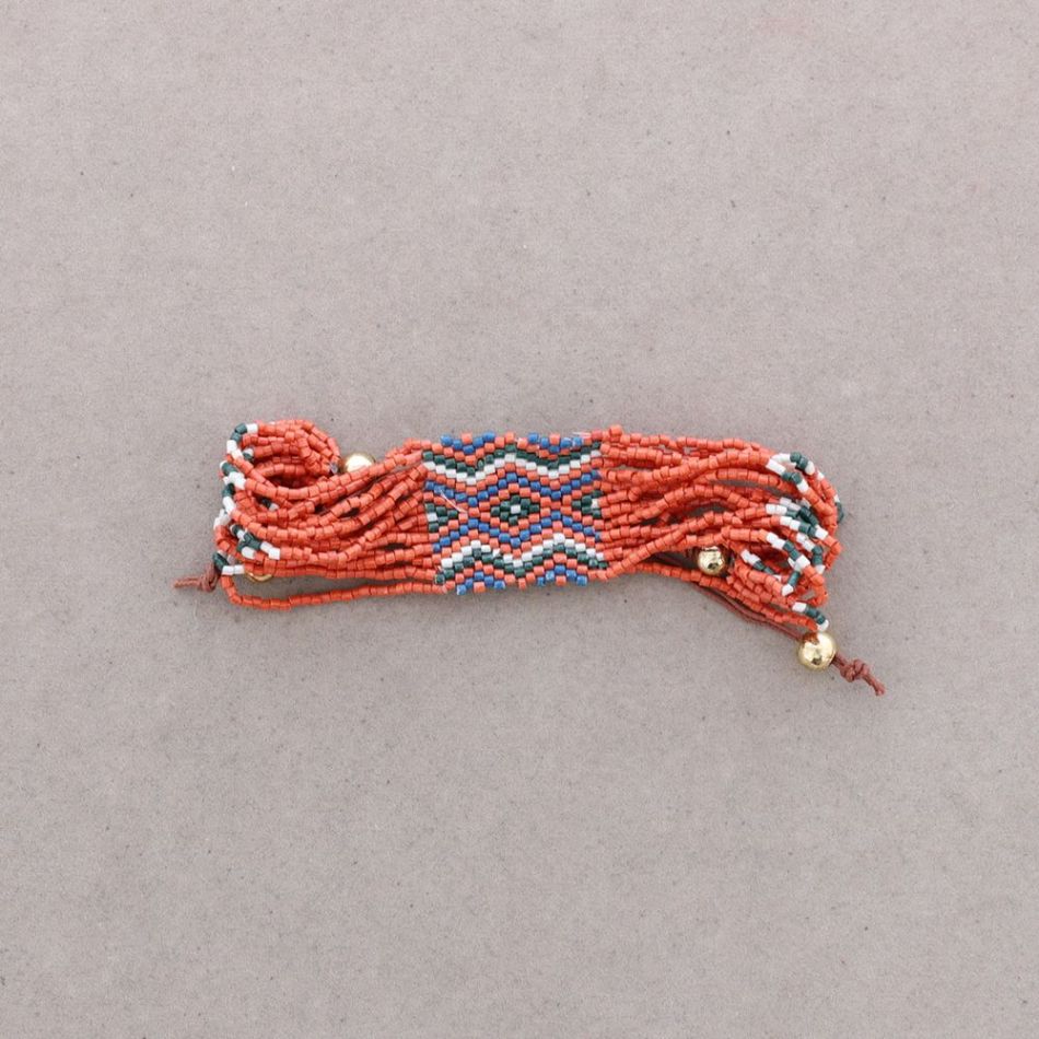 PULSERA ÉTNICA MACRAMÉ ABALORIOS